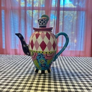 Whimsical Multicolor Ceramic Teapot